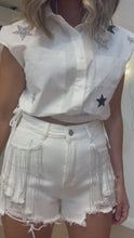 Cargar y reproducir el video en el visor de la galería, Pantalón corto con rhinestone