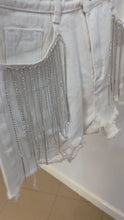Cargar y reproducir el video en el visor de la galería, Pantalón corto con rhinestone