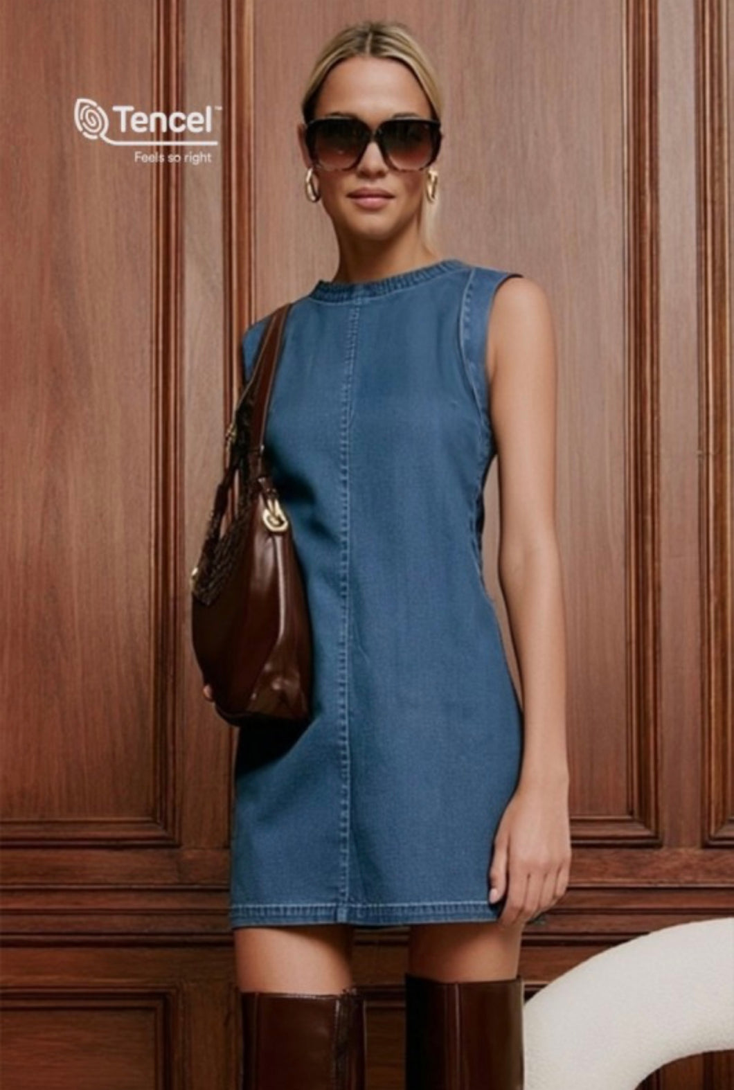 Vestido corto tela mahon fresca