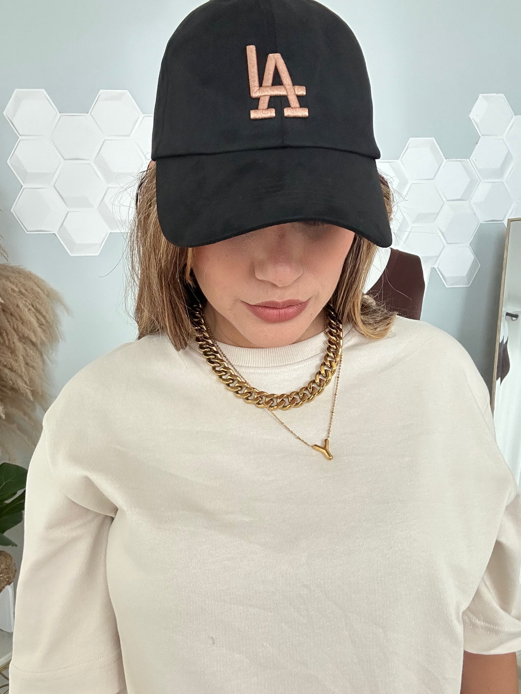 Baseball cap negro/tan